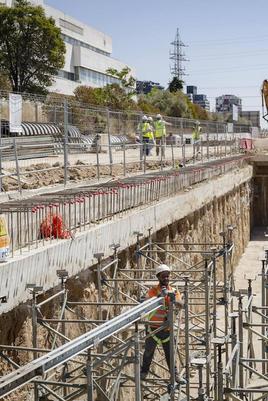 Obras de conexión del nudo norte en Madrid.