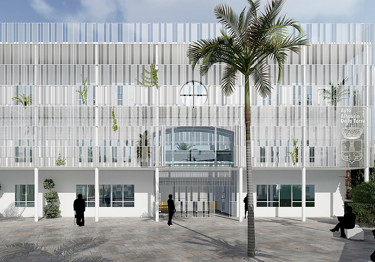 El proyecto contempla un cambio de aspecto de la fachada del Ayuntamiento de Alhaurín.
