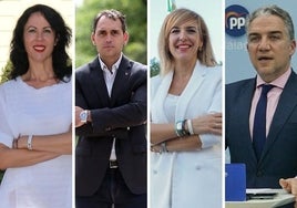 García Sempere, Valero, Rueda y Bendodo, de izquierda a derecha.