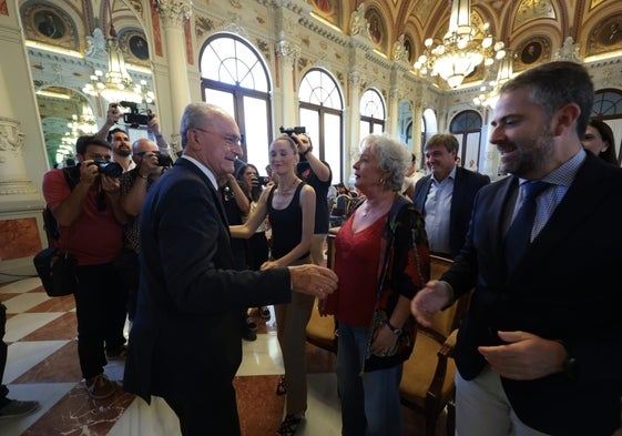 De la Torre junto a Pérez de Siles, Porras y Conde, esta mañana.