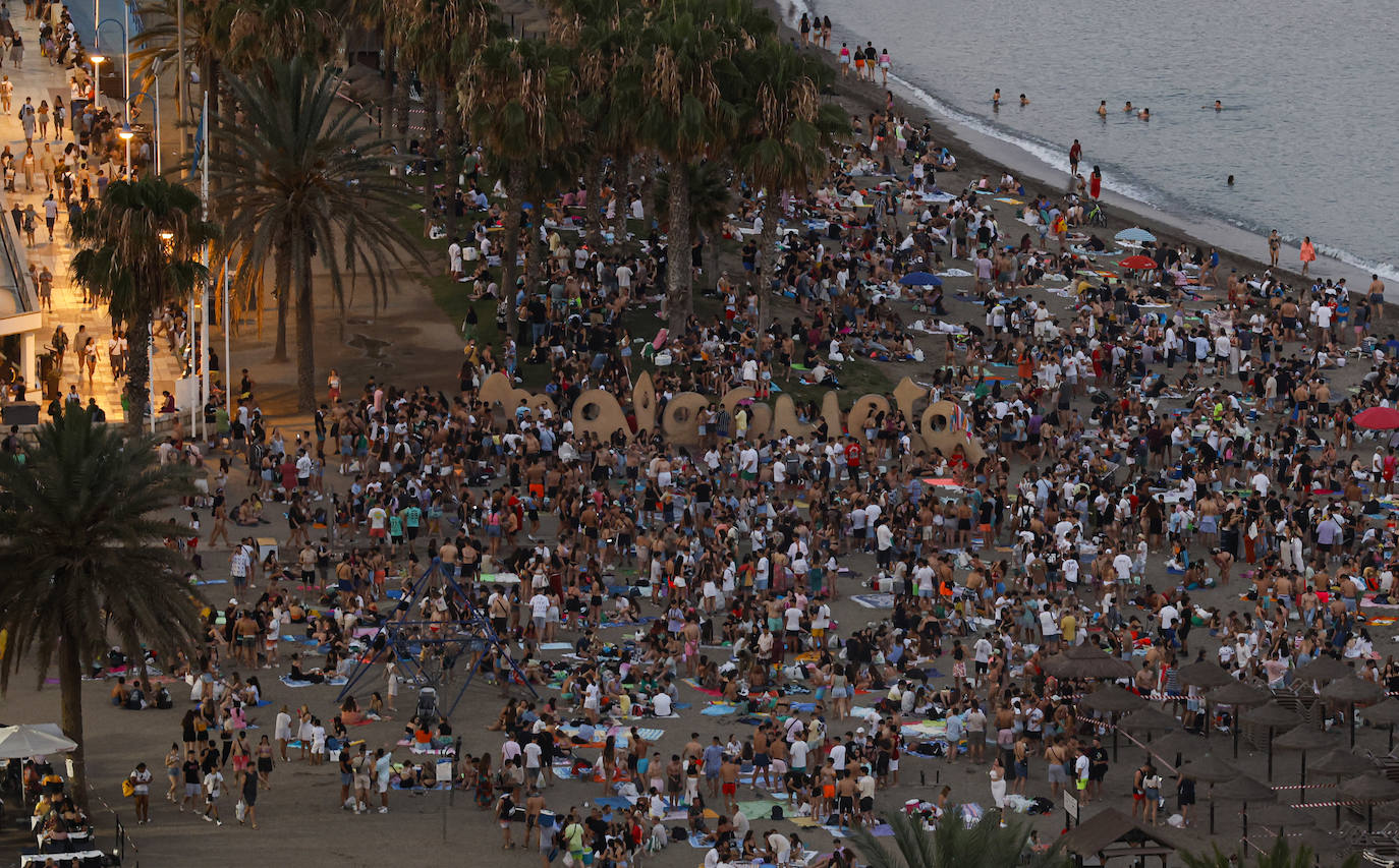 Perspectiva de la playa de La Malagueta este 23 de junio.