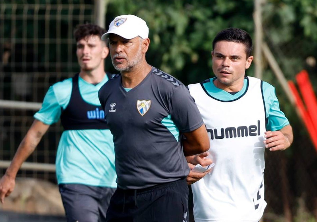Sangalli, junto a Pellicer, en el entrenamiento de este martes.