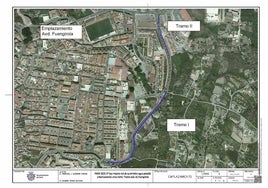Plano del proyecto de mejora de la red de agua de la Avenida Fuengirola.