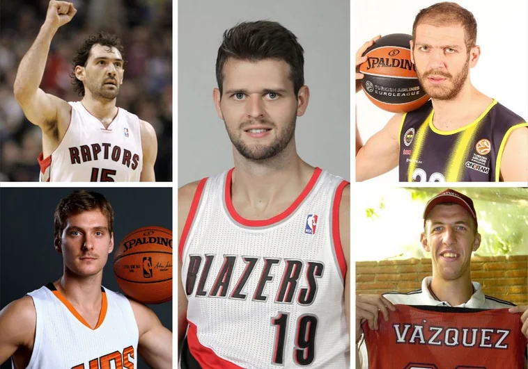 Garbajosa (Toronto Raptors), Zoran Dragic (Phoenix Suns), Freeland (Portland Trail Blazers), Zoric (Fenerbahçe) y Fran Vázquez (Akasvayu).