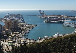 Vista panorámica del puerto de Málaga.