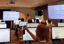 La doctora Arranz, durante la formación