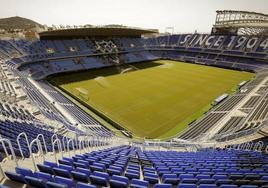 Panorámica del estadio de La Rosaleda.