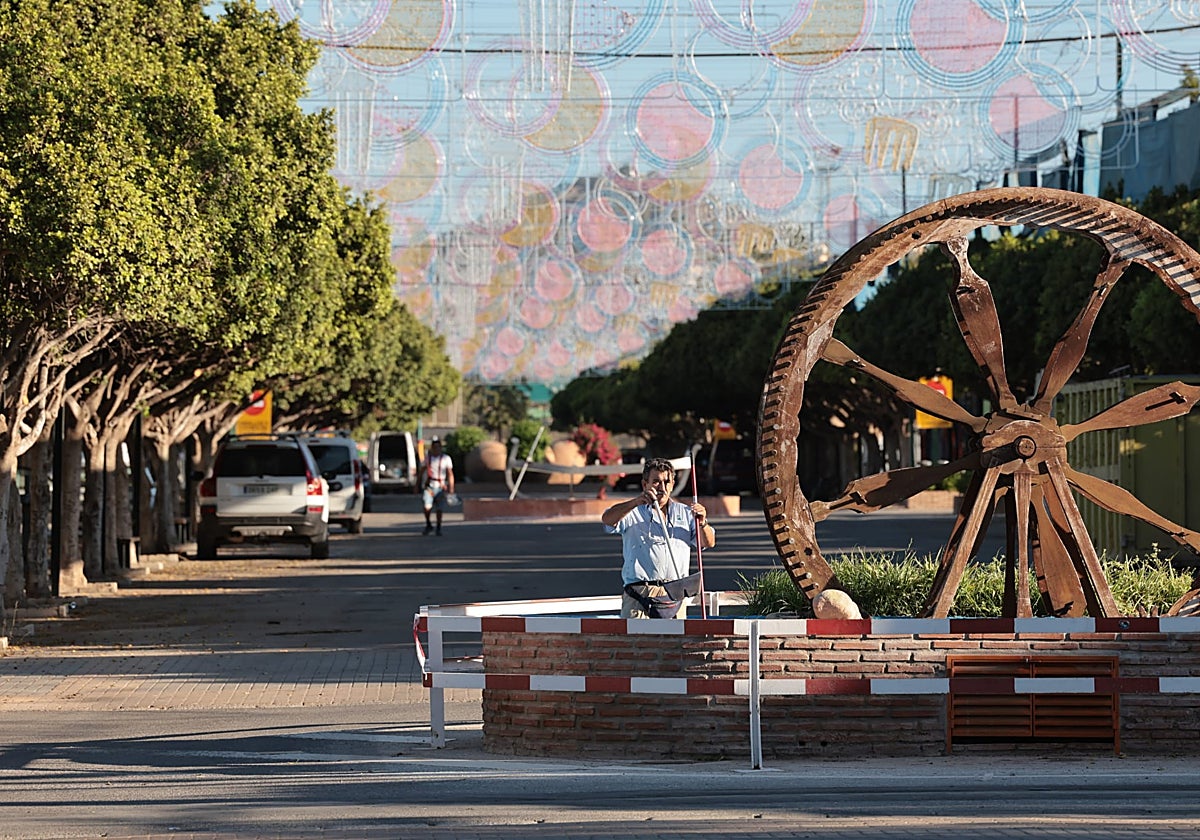 Una imagen del Real Cortijo de Torres, a tres días de que comience la Feria de Málaga.