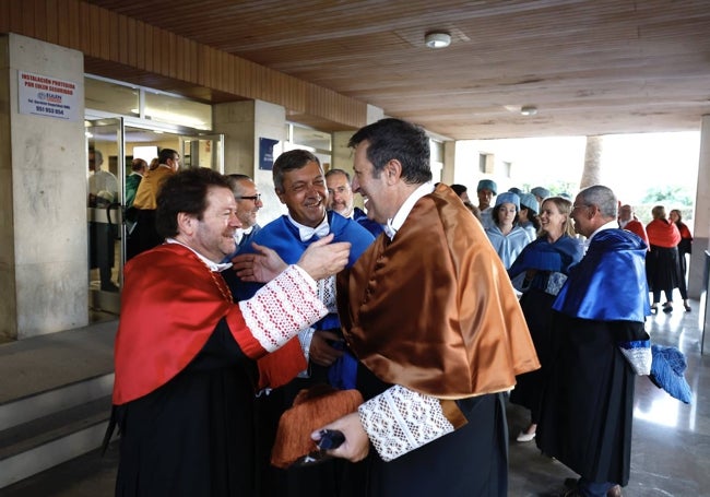 Juan José Hinojosa, Teodomiro López y Ernesto Pimentel, tres de los catedráticos de la UMA que han anunciado su candidatura a rector.