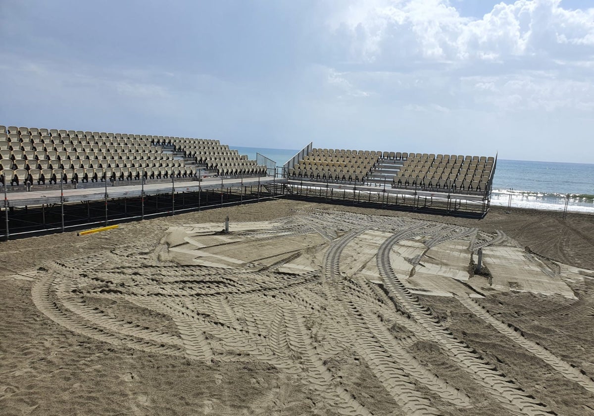 Imagen de las pistas habilitadas en la playa rinconera.