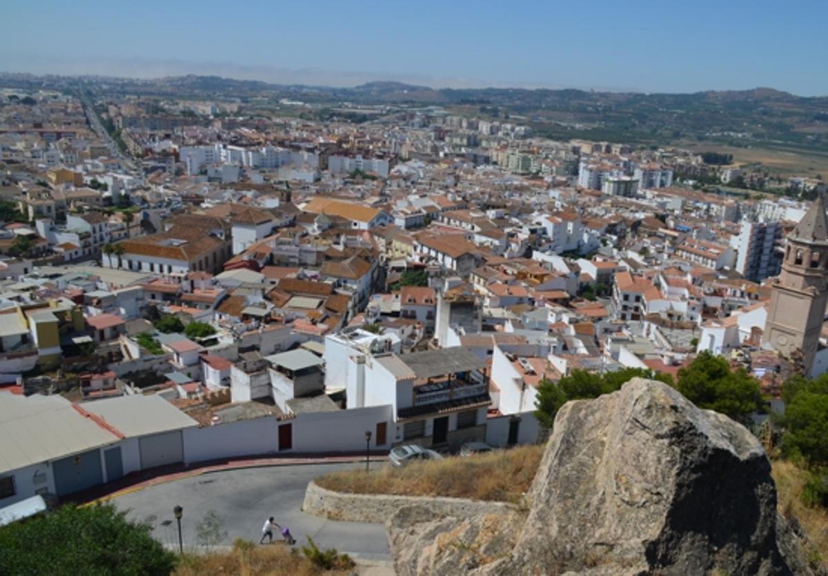 Vista panorámica del casco urbano de Vélez-Málaga desde La Fortaleza.