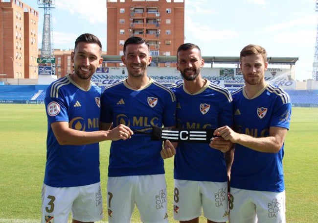 Fran Varela, Hugo DÍaz, Rodri y Perejón, los capitanes del Linares de esta temporada.