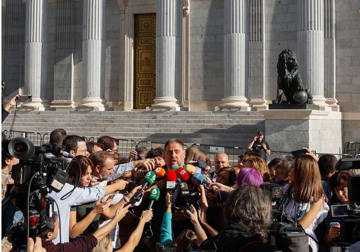 Oriol Junqueras, el pasado martes en el Congreso de los Diputados.