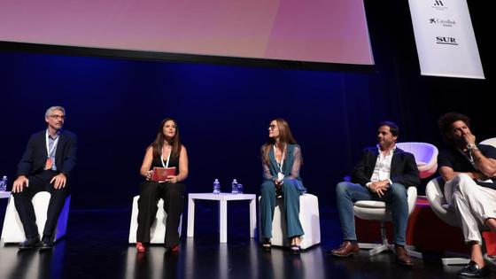 Cantero, Nuria Triguero y Pitarch, este mediodía.