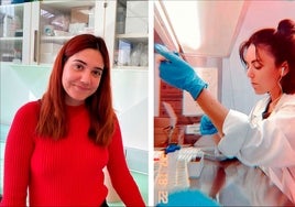 Andrea Erdociaín y Teresa Martínez, las dos jóvenes premiadas por el Colegio de Biólogos de Andalucía.