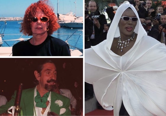 La Duquesa de Alba, Jaime de Mora y Aragón y Grace Jones, personajes de la 'jet set' marbellí.