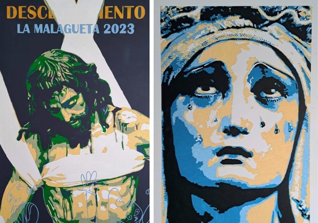 Carteles del Descendimiento y la Virgen de la Concepción.