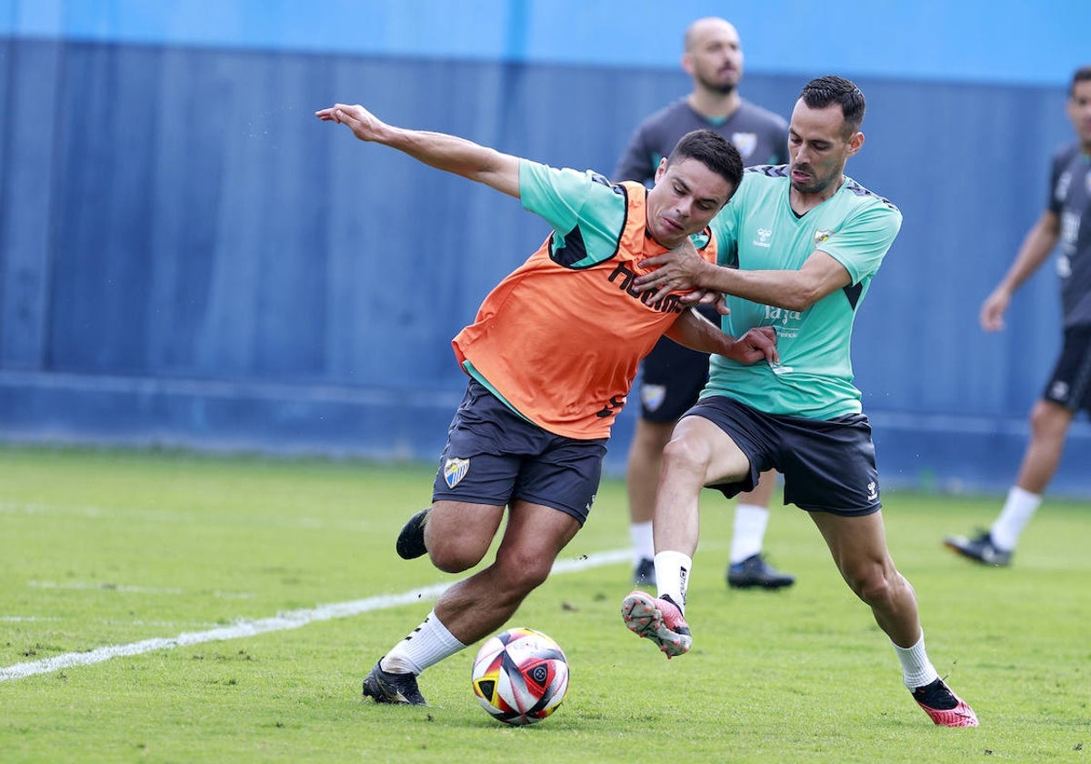 Sangalli y Manu Molina, en un entrenamiento reciente en el Anexo.