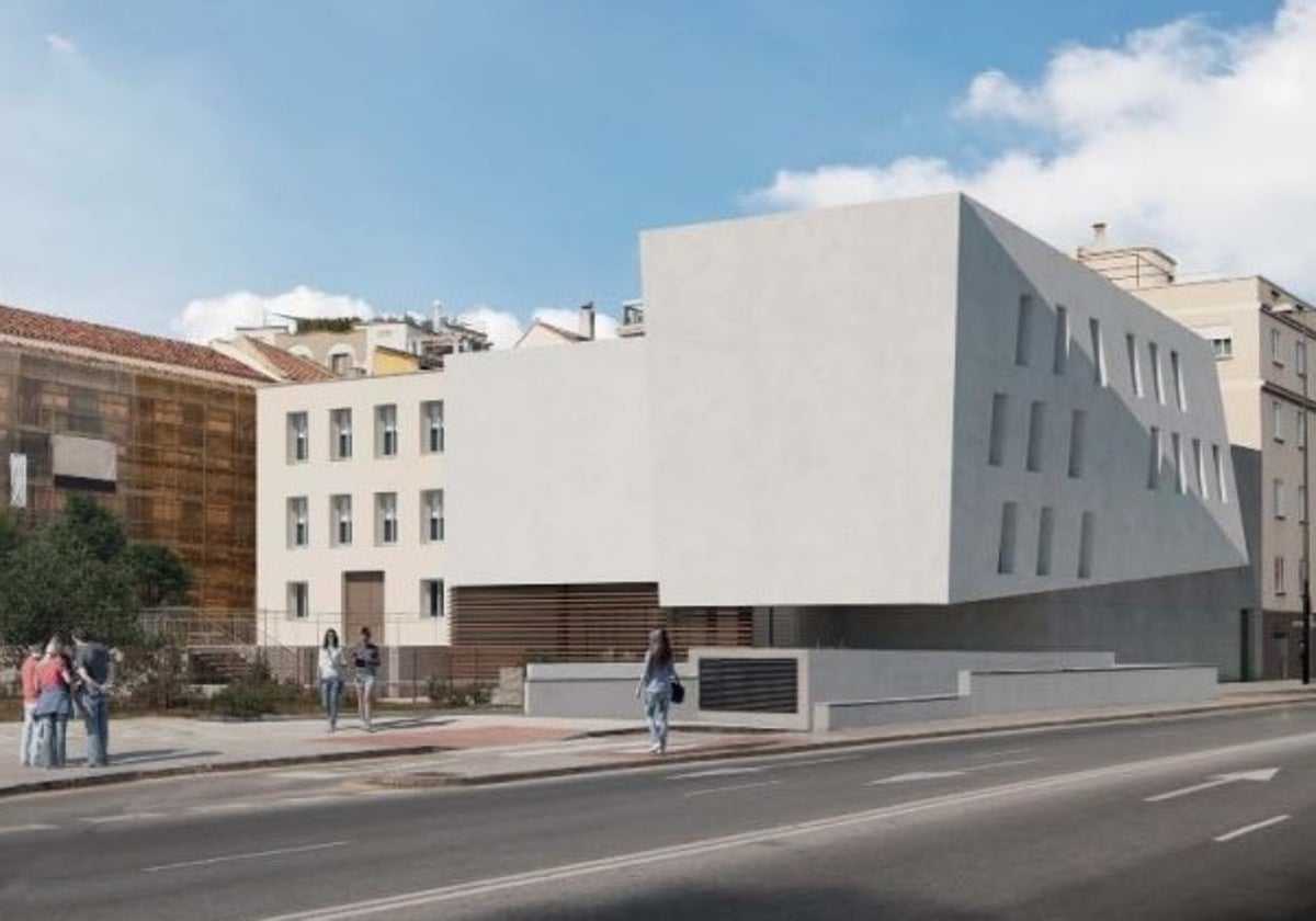 Recreación de la fachada del Neoalbéniz que regenerará la zona cercana al túnel de la Alcazaba.