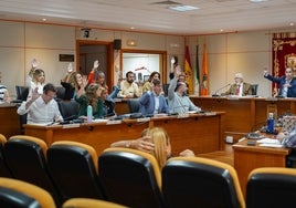 Votación en el pleno extraordinario celebrado en el Ayuntamiento de Benalmádena.