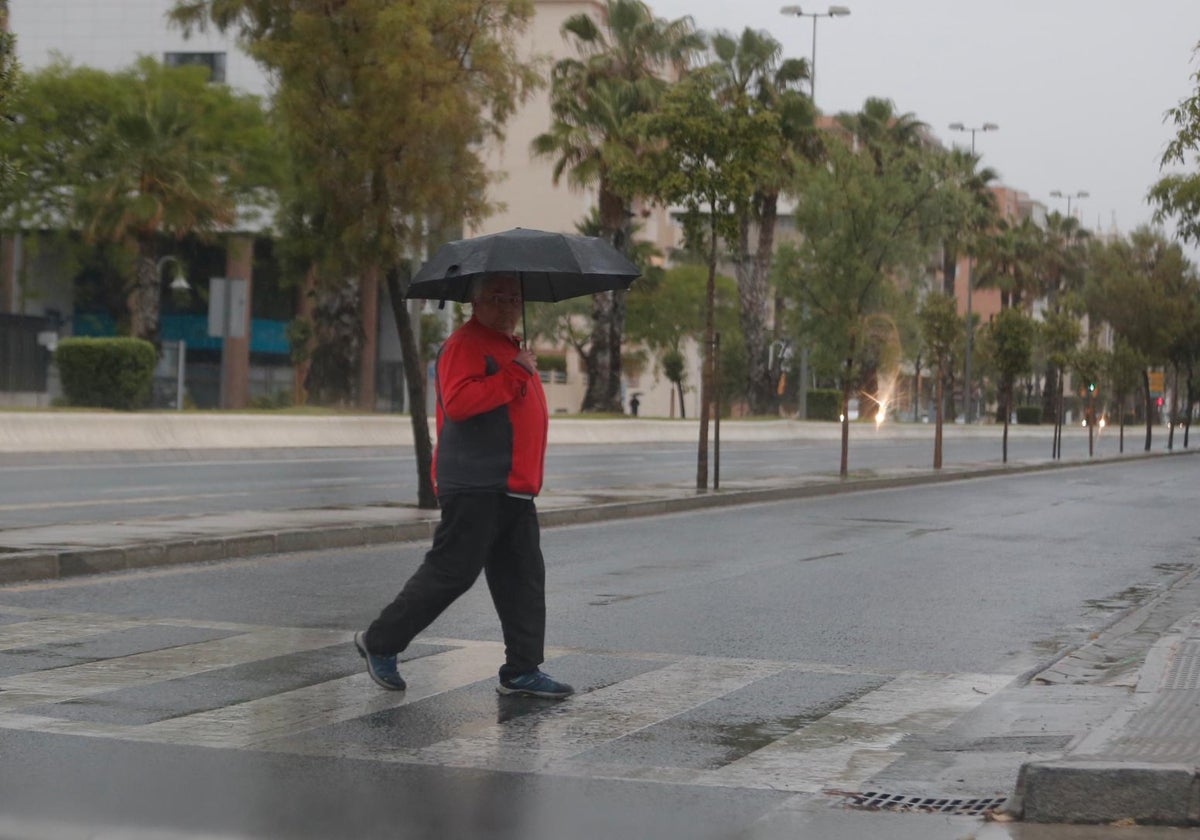 Imagen de archivo de uno de los últimos episodios de lluvias en Málaga.