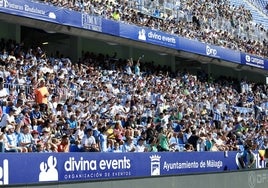 Aficionados del Málaga en el último partido en La Rosaleda.