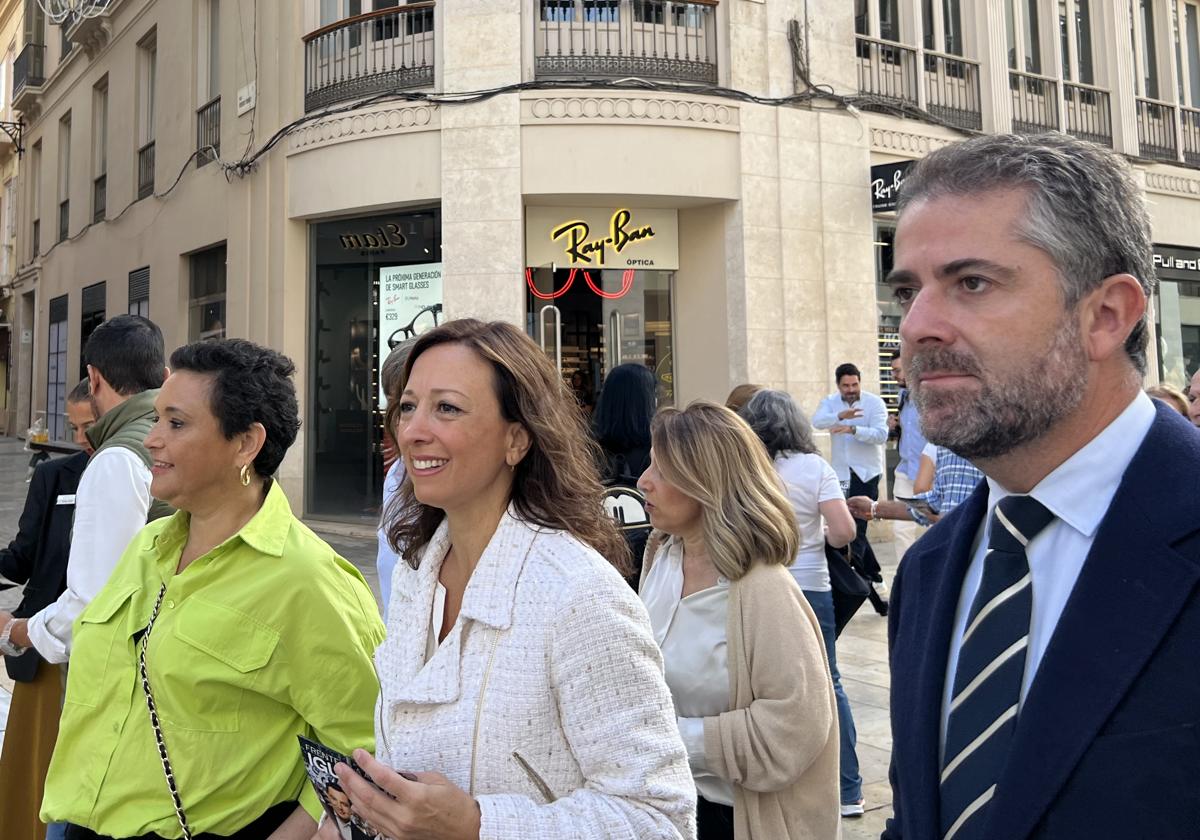 Margarita del Cid, Patricia Navarro y Carlos Conde, este sábado en un reparto en Málaga