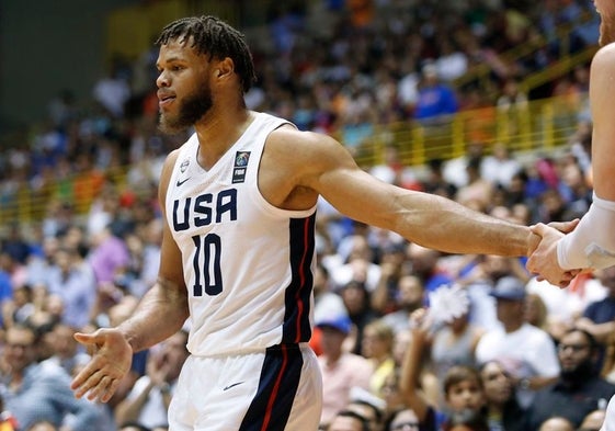 Justin Anderson, en un partido con la selección de Estados Unidos.