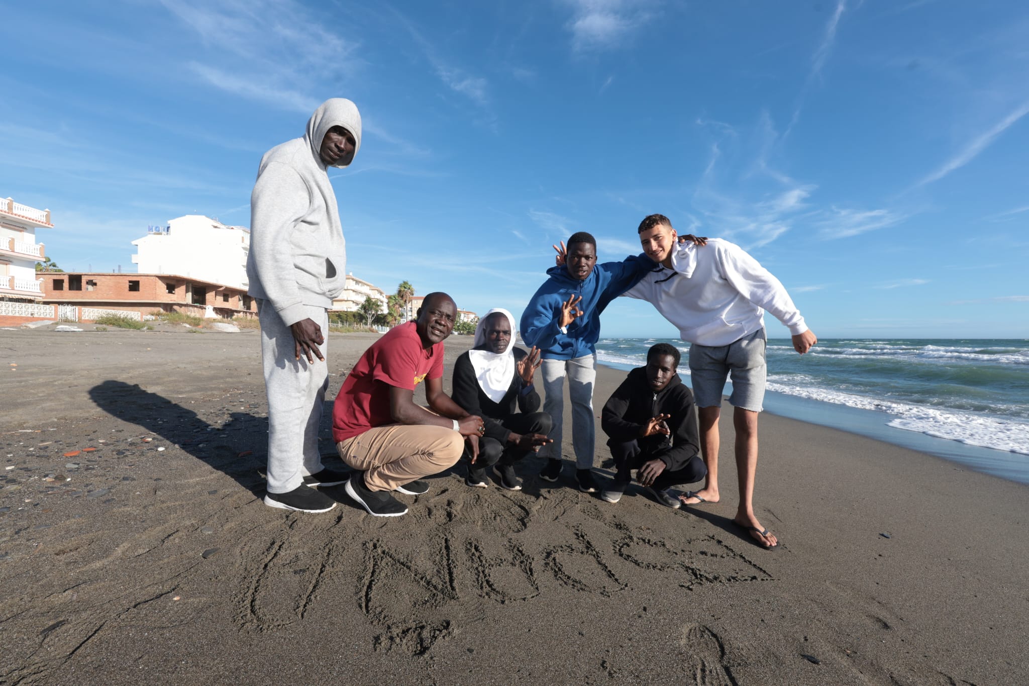 Inmigrantes alojados en un hotel de El Morche procedentes de Canarias