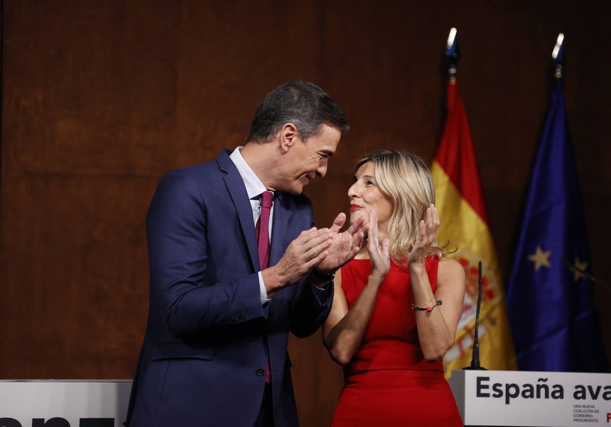 Sánchez y Díaz, en la presentación del acuerdo.