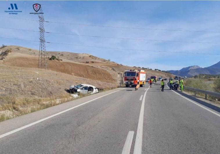 Imagen del accidente registrado este domingo en la A-357