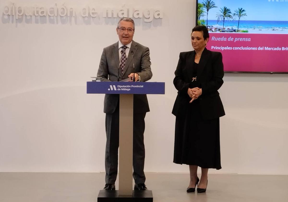 Francisco Salado y Margarita del Cid, en la presentación del despliegue en la WTM de Londres.