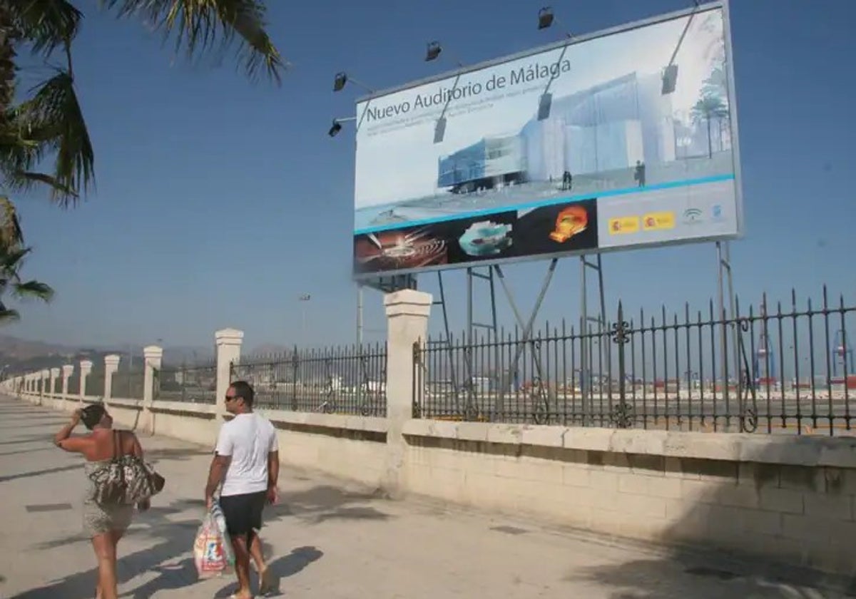 Imagen de archivo del cartel anunciador de la ubicación del auditorio en el puerto de la capital.