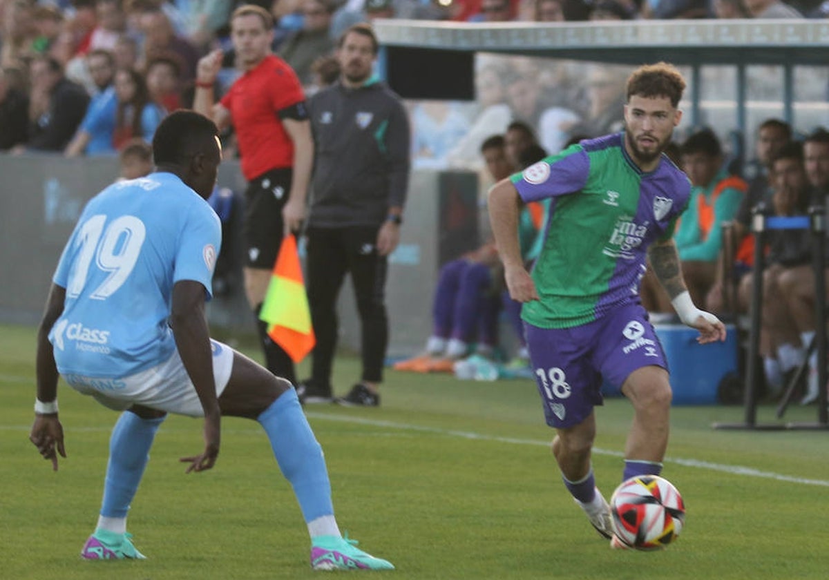 Dani Sánchez, en el partido de este domingo frente al Ibiza en Can Misses.