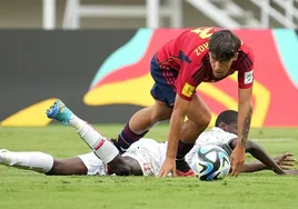 El lateral zurdo malagueño Dani Muñoz, en el partido ante Malí.