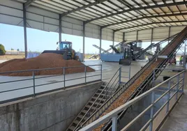 Imagen de la planta partidora de almendras de Dcoop en la localidad cordobesa de Villarrubia.