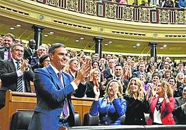 Pedro Sánchez, tras ser investido el jueves como presidente del Gobierno en el Congreso de los Diputados