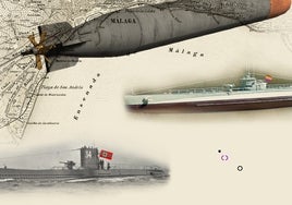Imagen de los restos del submarino cubiertos por décadas de sedimentos marinos.