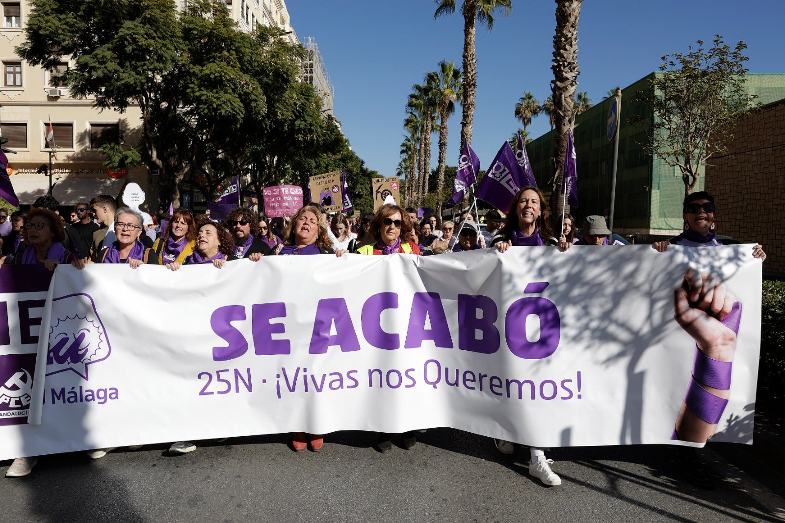 Unas 3.000 personas participan en la manifestación del 25N en Málaga