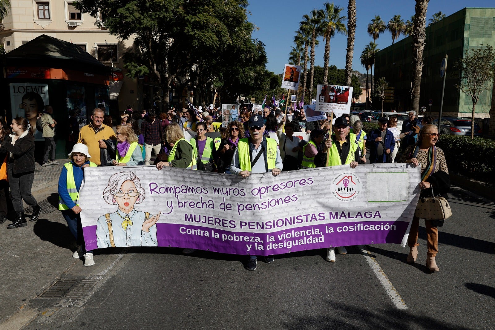 Unas 3.000 personas participan en la manifestación del 25N en Málaga