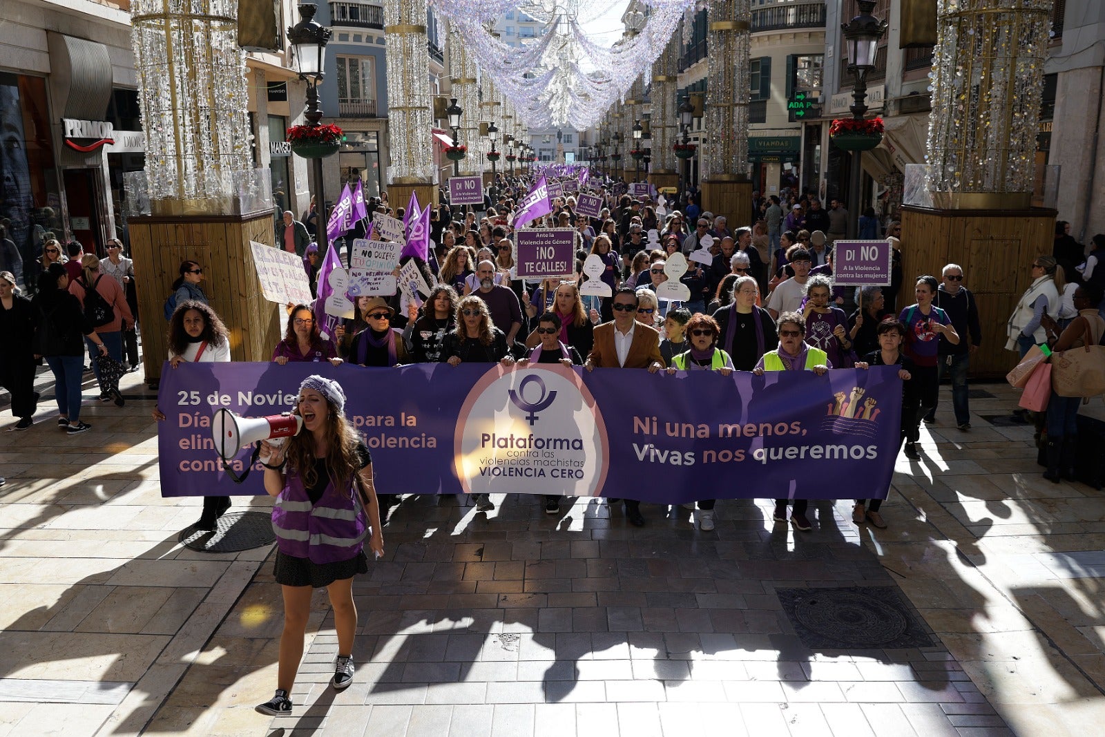 Unas 3.000 personas participan en la manifestación del 25N en Málaga