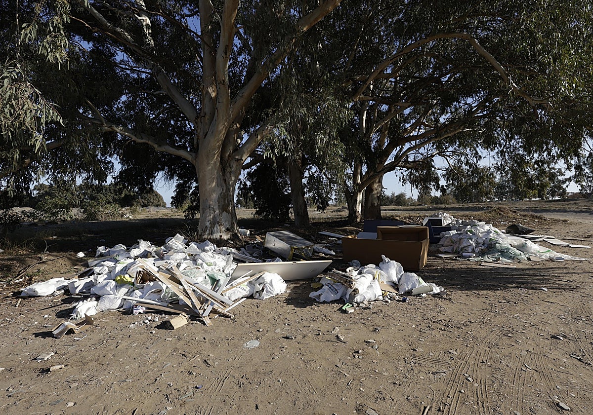 Imagen principal - Las primeras dos imágenes muestran la basura en la zona de Arraijanal; la última está tomada desde la Carretera del Campo de Golf. 