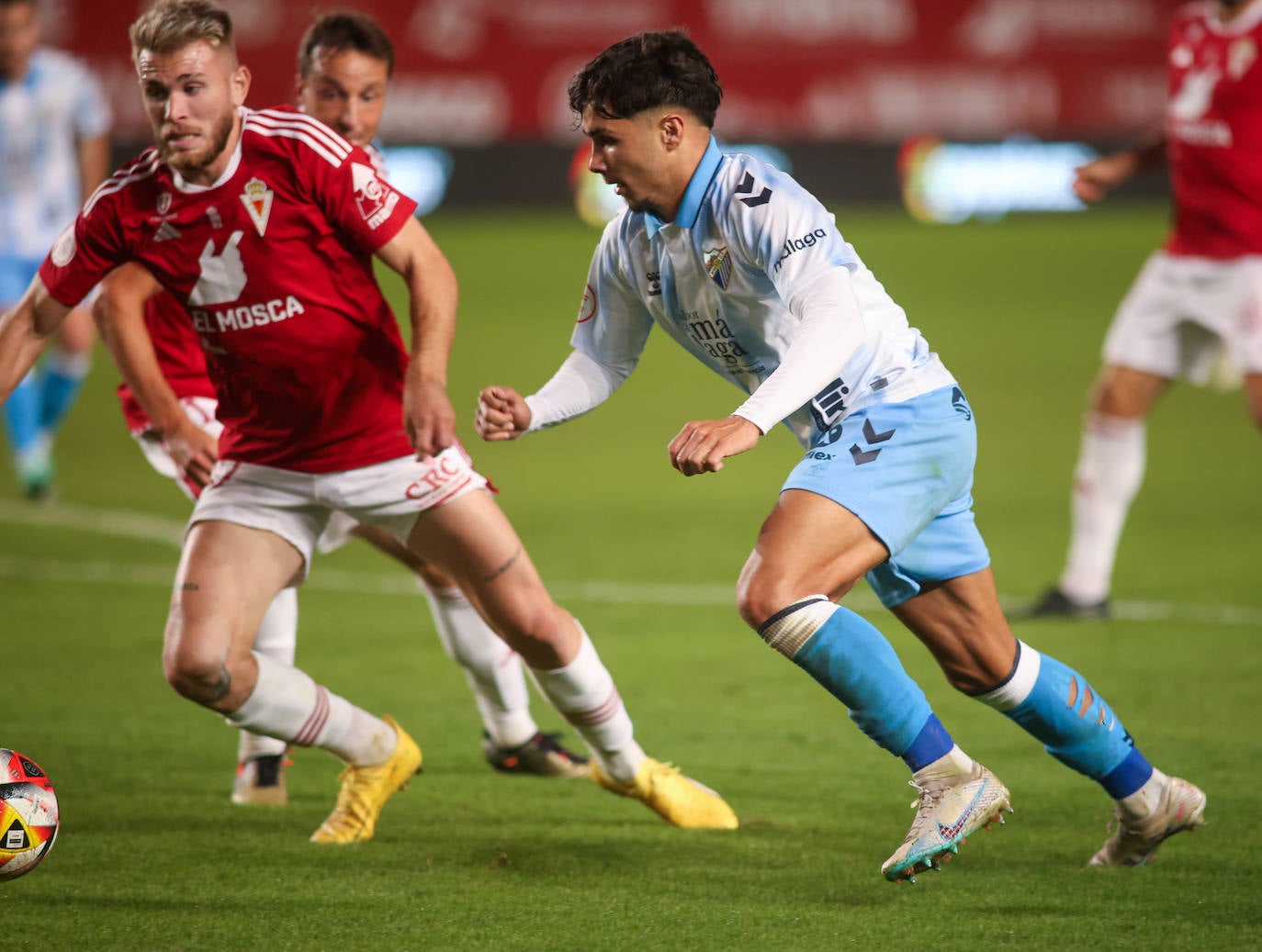 La goleada del Málaga en Murcia, en imágenes