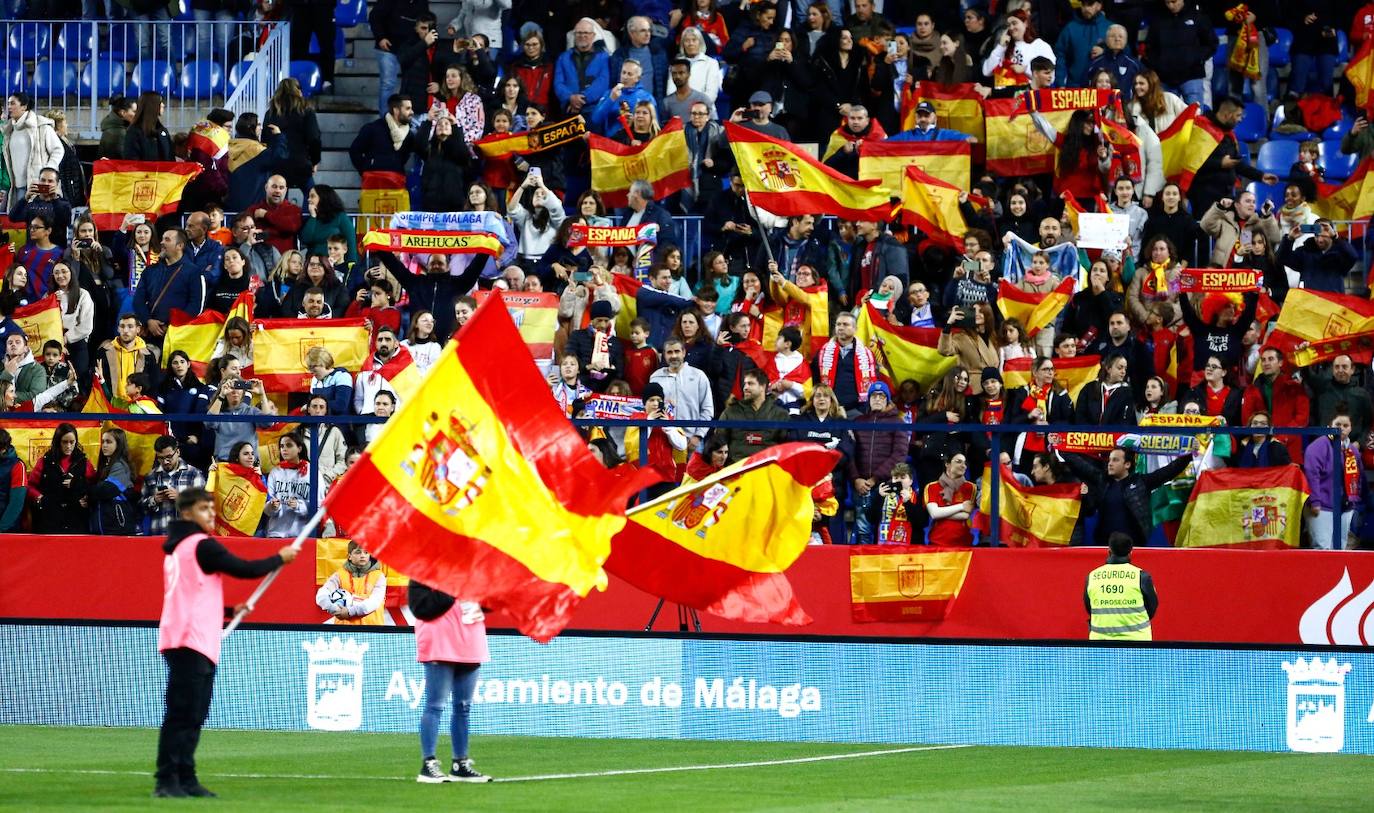 El España- Suecia en La Rosaleda, en imágenes