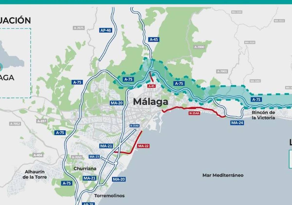 El Gobierno encarga los primeros estudios para ampliar el acceso a Málaga desde Rincón de la Victoria