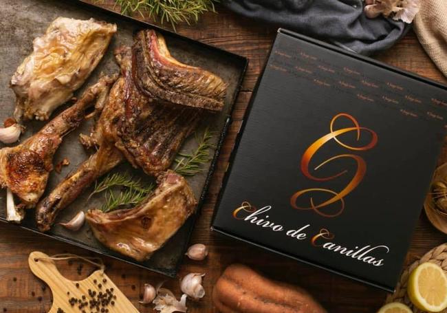 El estuche gourmet de Chivo de Canillas incluye medio cabrito.