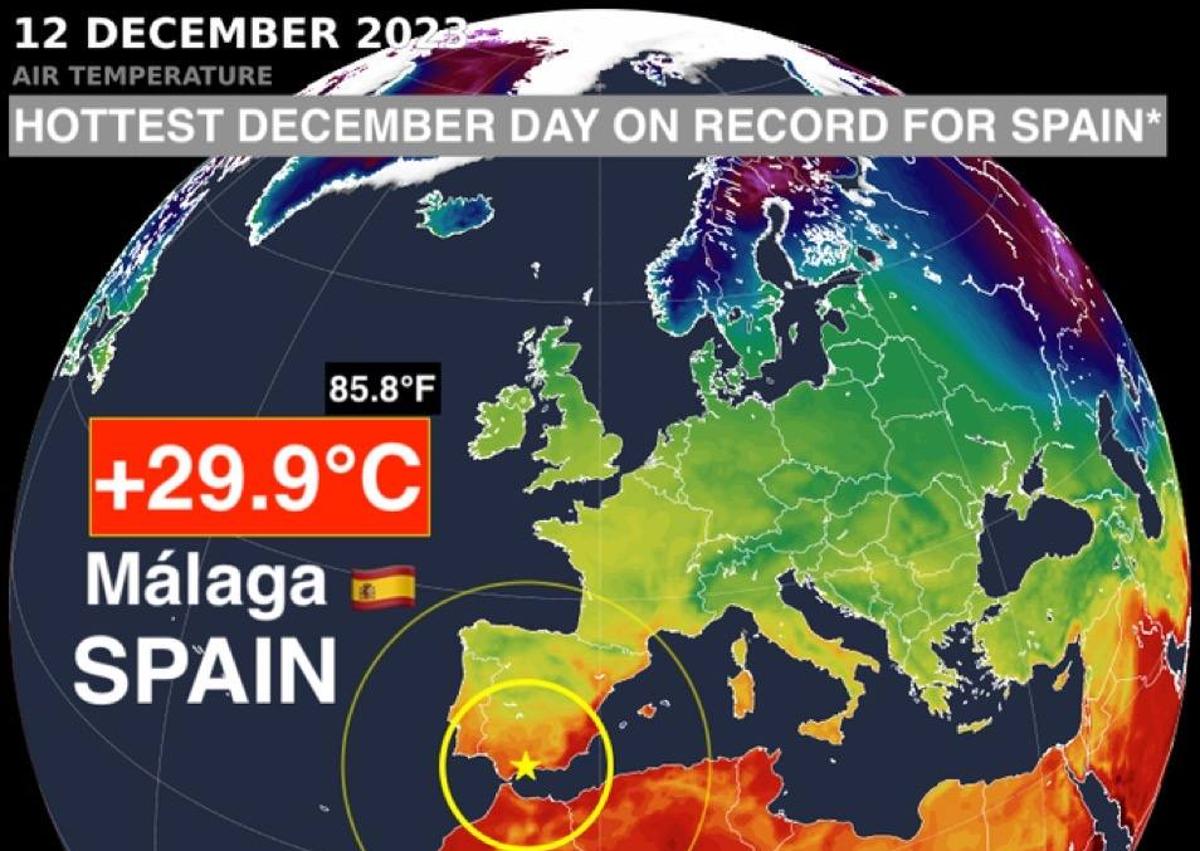 Imagen secundaria 1 - Raúl Berzosa da sus últimos toques al monumental cuadro de la Inmaculada  que lucirá en la Catedral de Pekín. Medio mundo está aún asombrado por las temperaturas en Málaga del pasado día 12. Los registros de la temperatura en diciembre desde los años 40 en Málaga lo dejan muy claro: lo del pasado martes no fue normal... ni bueno.