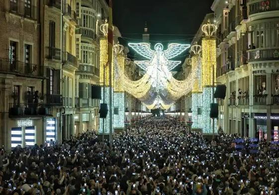 Iluminación navideña en calle Larios.