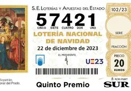 57421: El séptimo quinto premio deja 12.000 euros en Málaga