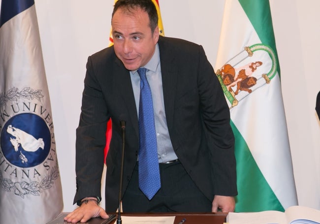 Jesús Bonill, durante su toma de posesión como vicegerente de Gestión de la Investigación en 2016.